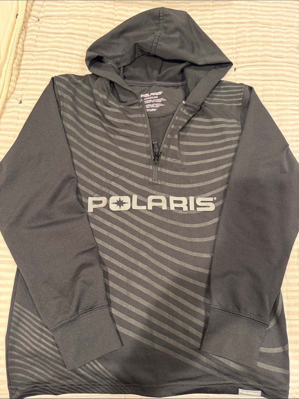 Polaris Kids' Black Hooded Performance Pullover